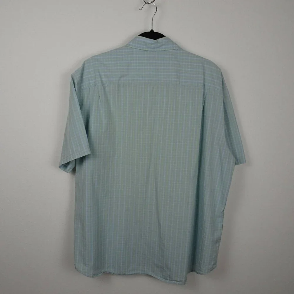 J. Crew Men's Plaid Button-Down Shirt Top Short Sleeves Career Casual Relaxed XL